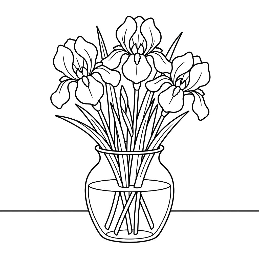 páginas para colorear detalladas de Iris para adultos