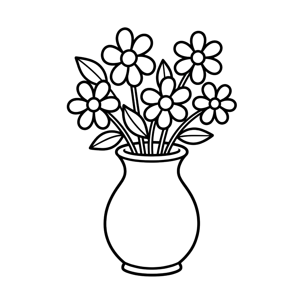 páginas para colorear Jarrón de Flores