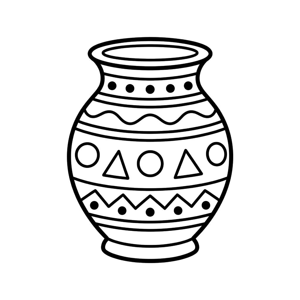 Jarrón de Flores dibujos para colorear