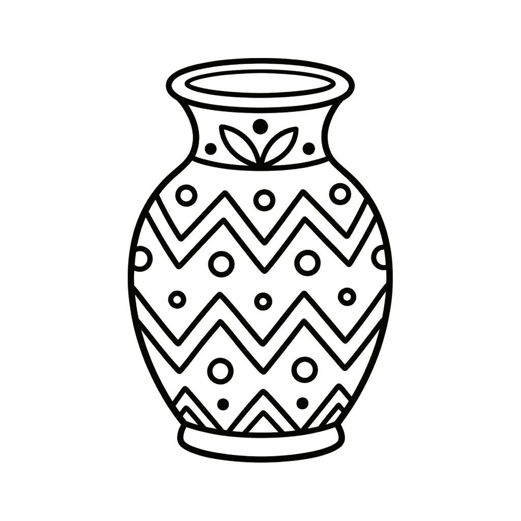 niños Jarrón de Flores páginas para colorear