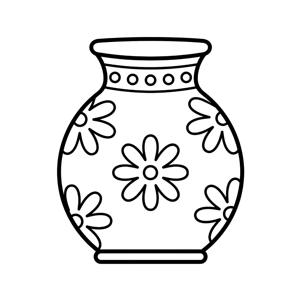 Jarrón de Flores páginas para colorear para imprimir 1