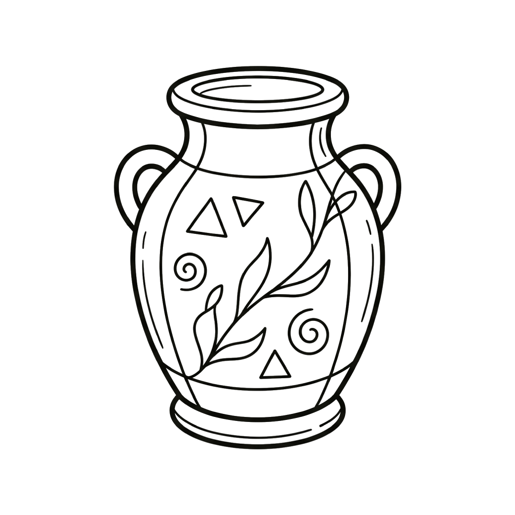 Jarrón de Flores páginas para colorear de adornos