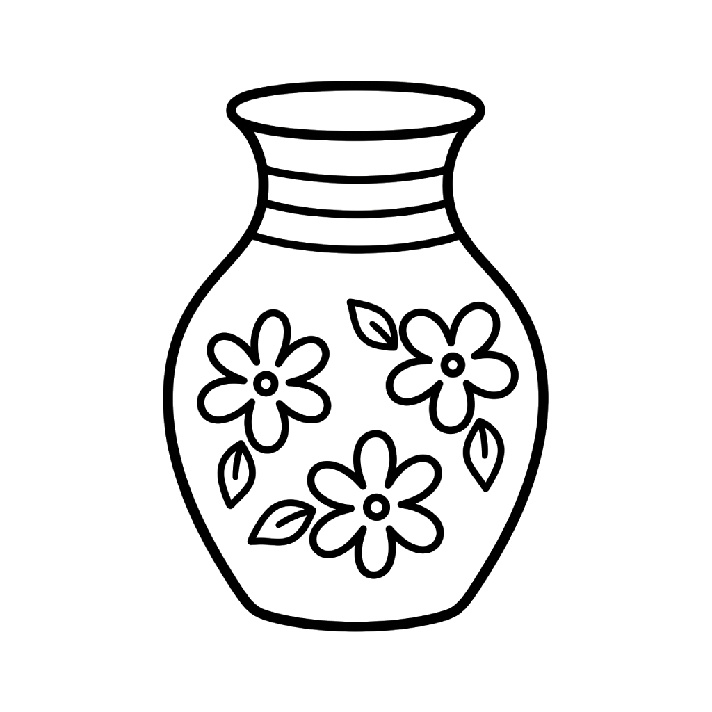 páginas para colorear gratis para adultos Jarrón de Flores
