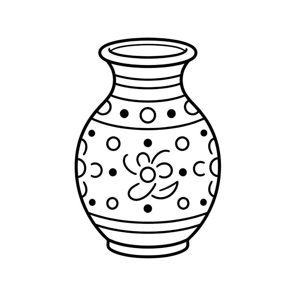 divertidas páginas para colorear Jarrón de Flores 1