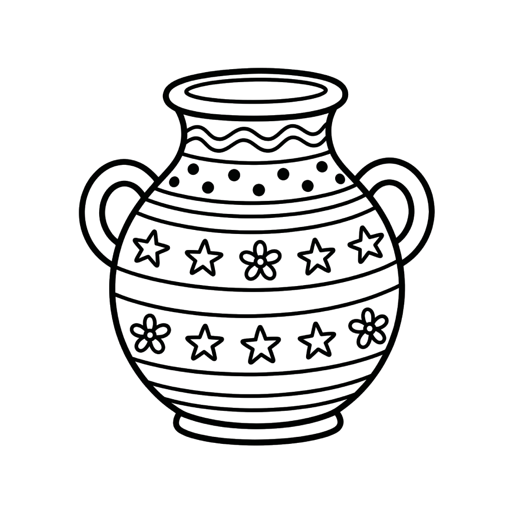 Jarrón de Flores para colorear