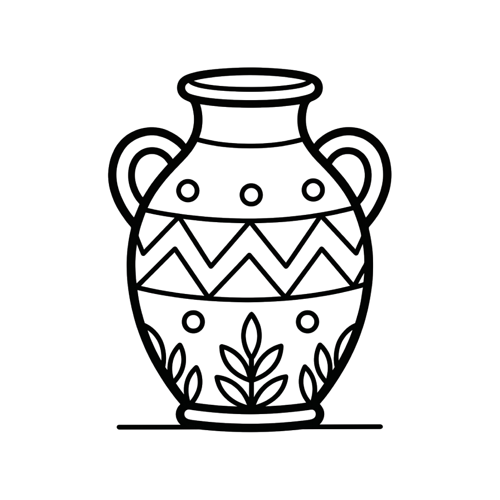 páginas para colorear gratis Jarrón de Flores