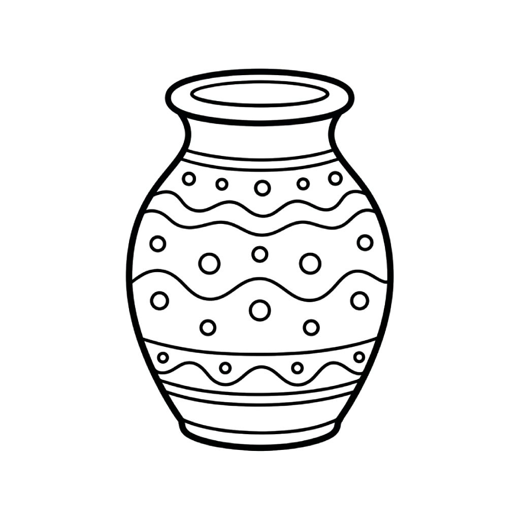 Jarrón de Flores páginas para colorear para imprimir gratis