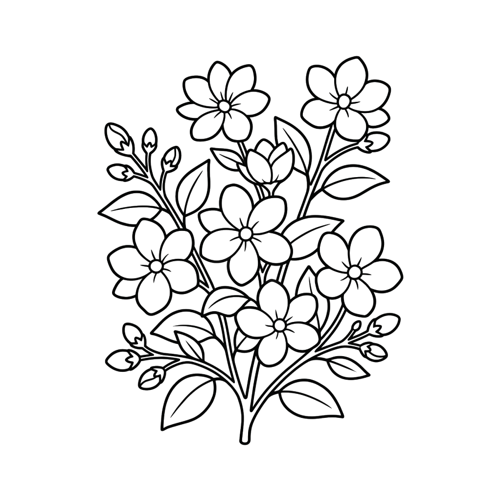 páginas para colorear Jazmín imprimibles gratis 1