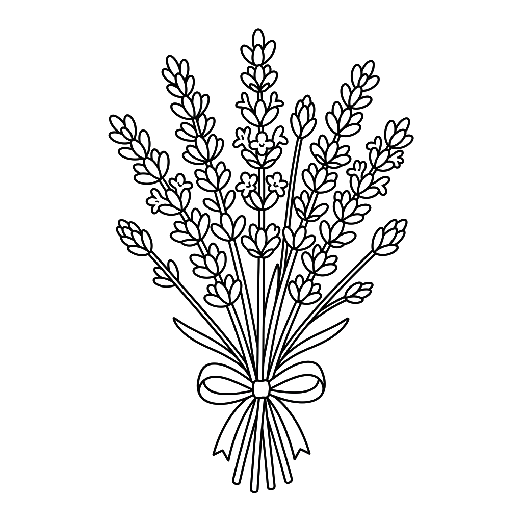 páginas para colorear lindas y fáciles de Lavanda