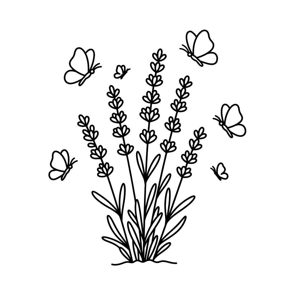 páginas para colorear gratis Lavanda para niños