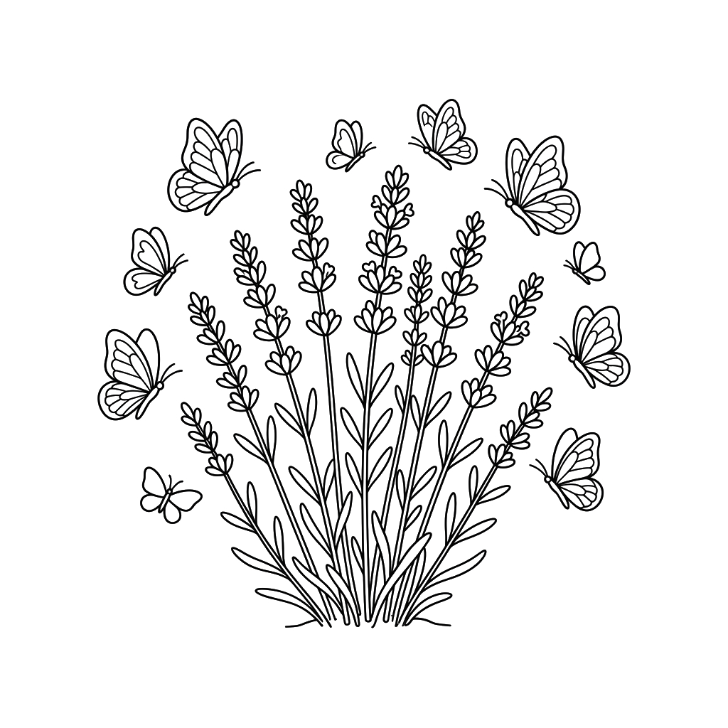 Lavanda páginas para colorear para imprimir