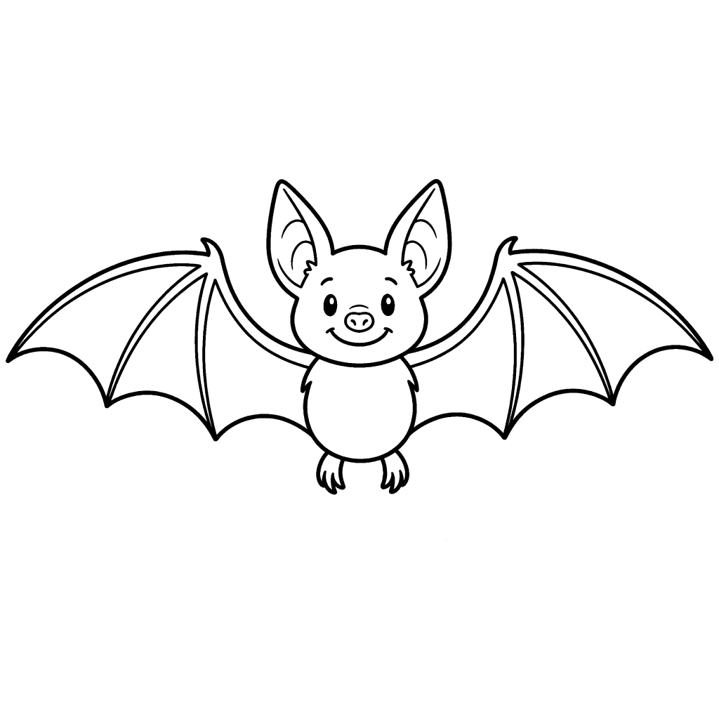 páginas para colorear de preescolar Murciélago 2