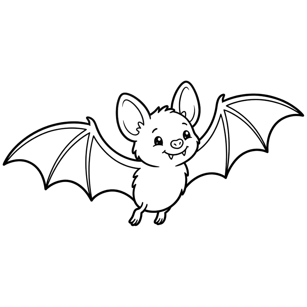 páginas para colorear de preescolar Murciélago 1