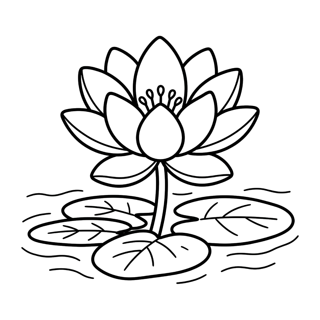 Nenúfar páginas para colorear imprimibles