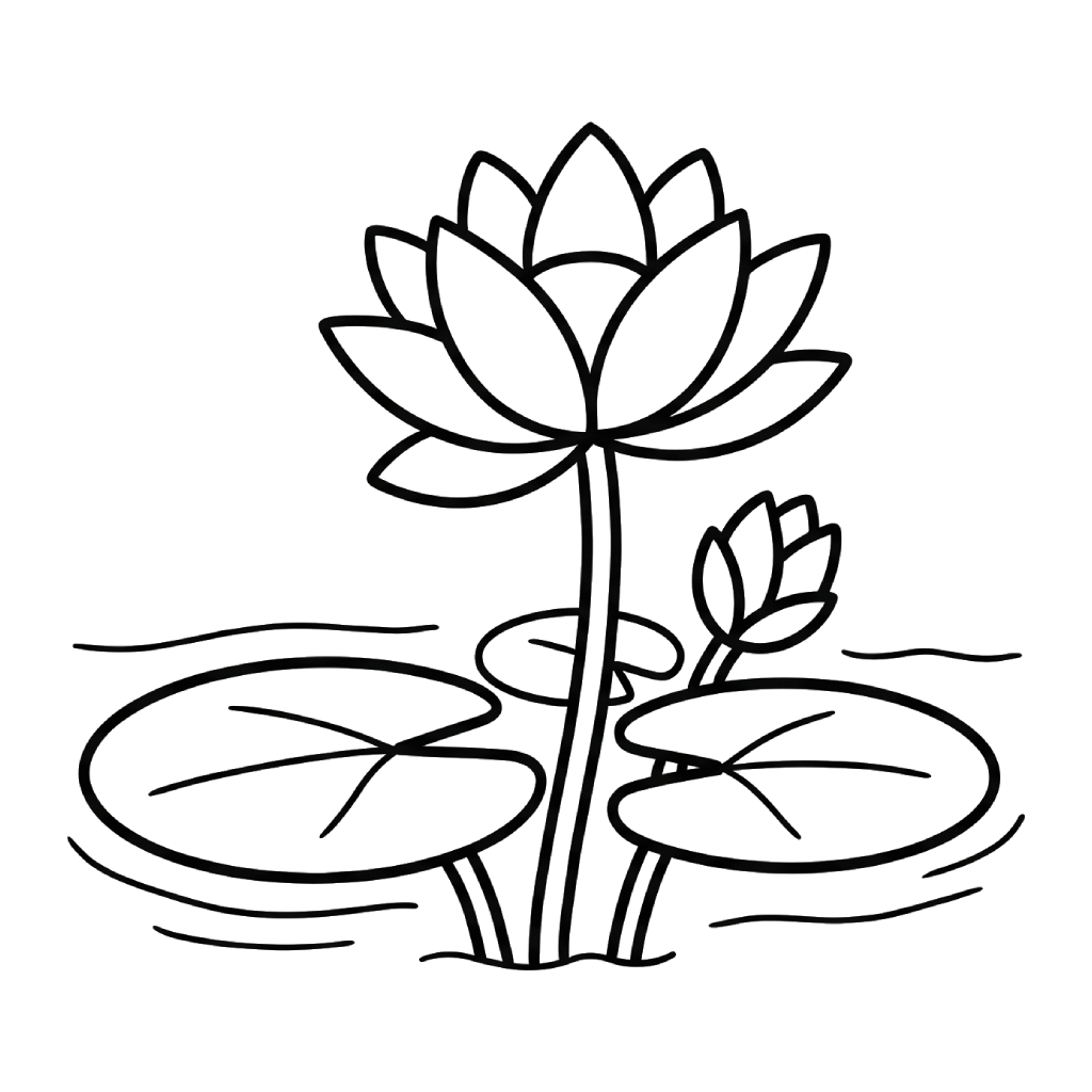 divertidas páginas para colorear Nenúfar