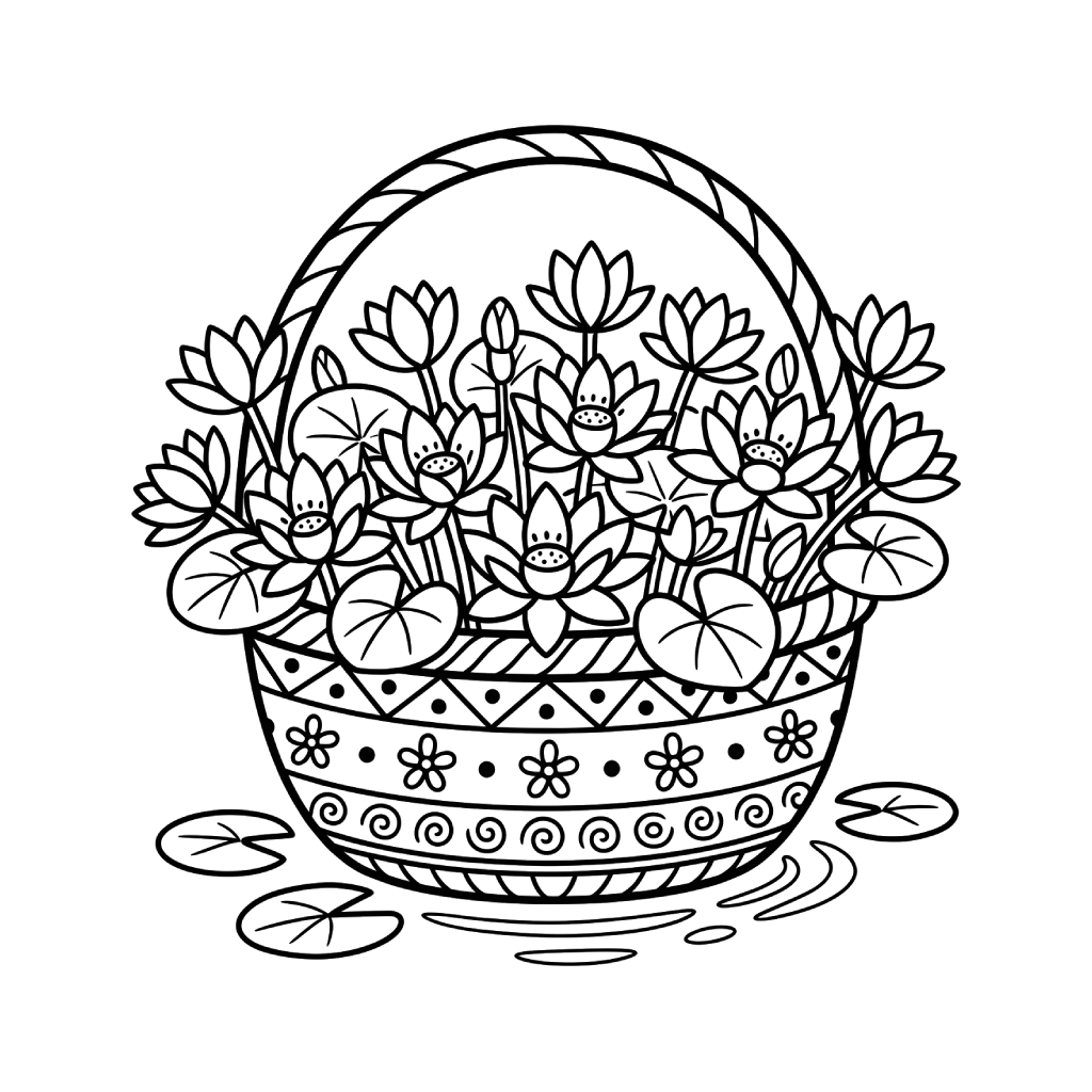 Nenúfar páginas para colorear para adultos pdf 1