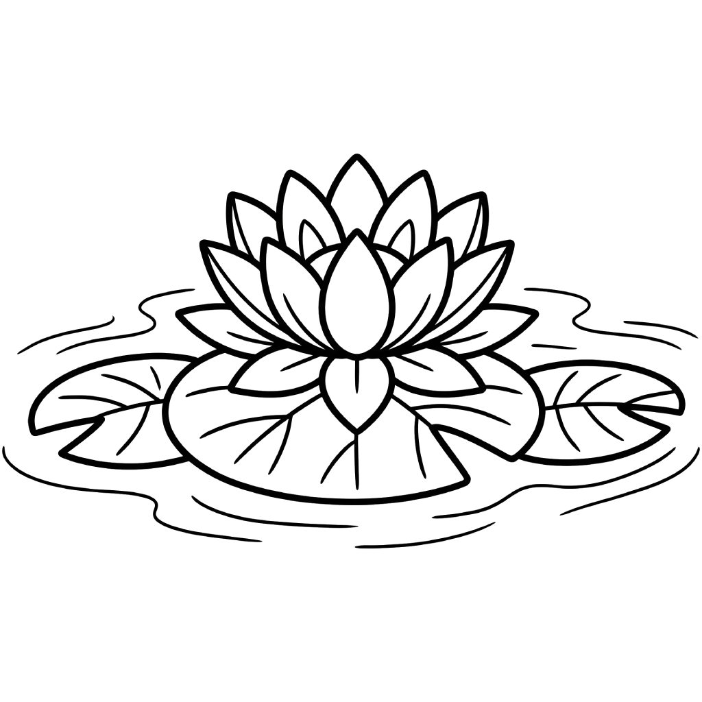 páginas para colorear gratis para adultos Nenúfar 1