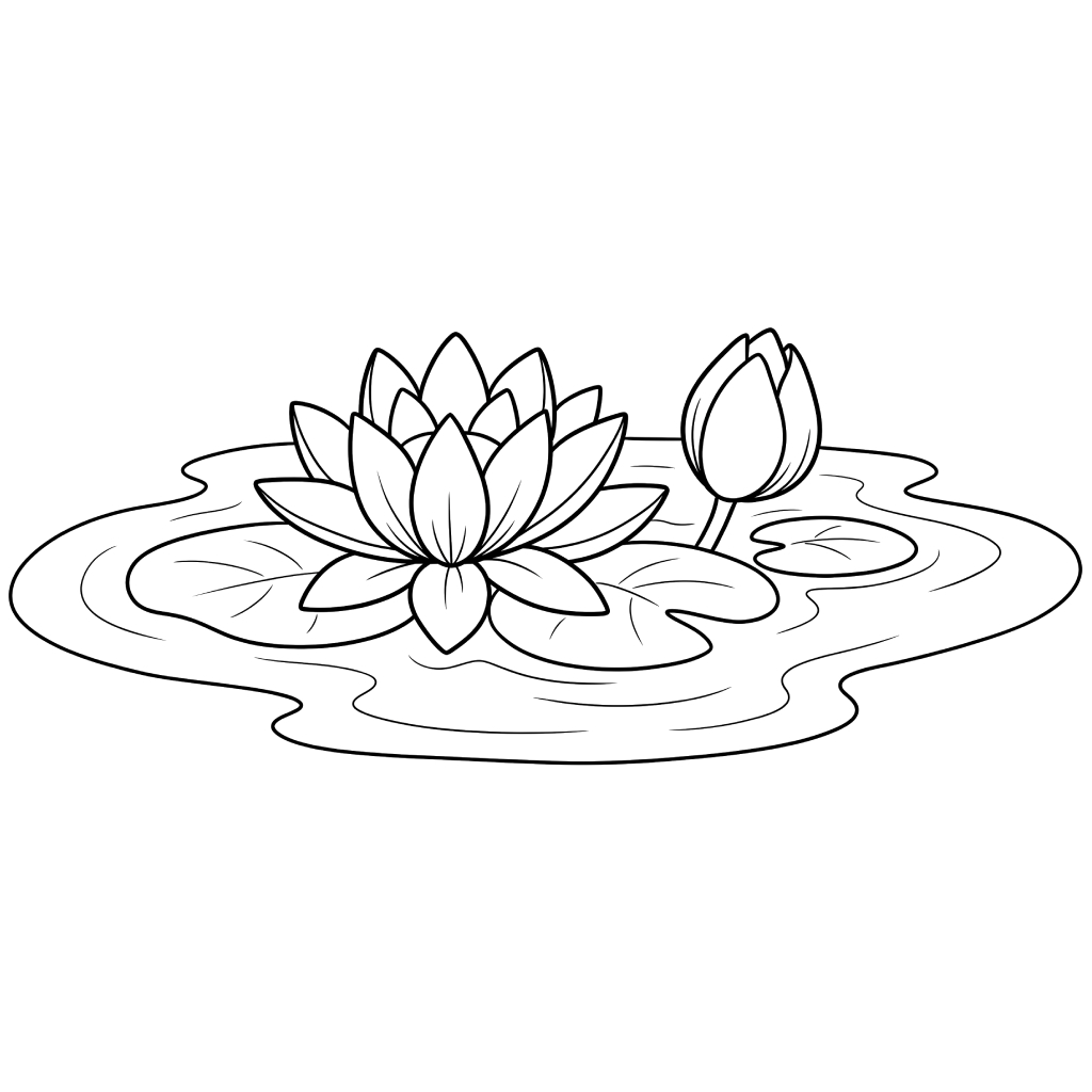páginas para colorear kawaii lindas Nenúfar