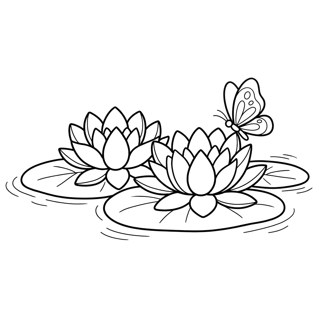 Nenúfar páginas para colorear para imprimir
