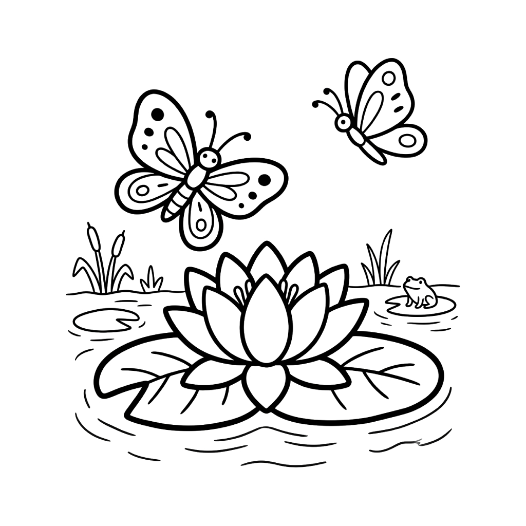 Nenúfar páginas para colorear para adultos pdf