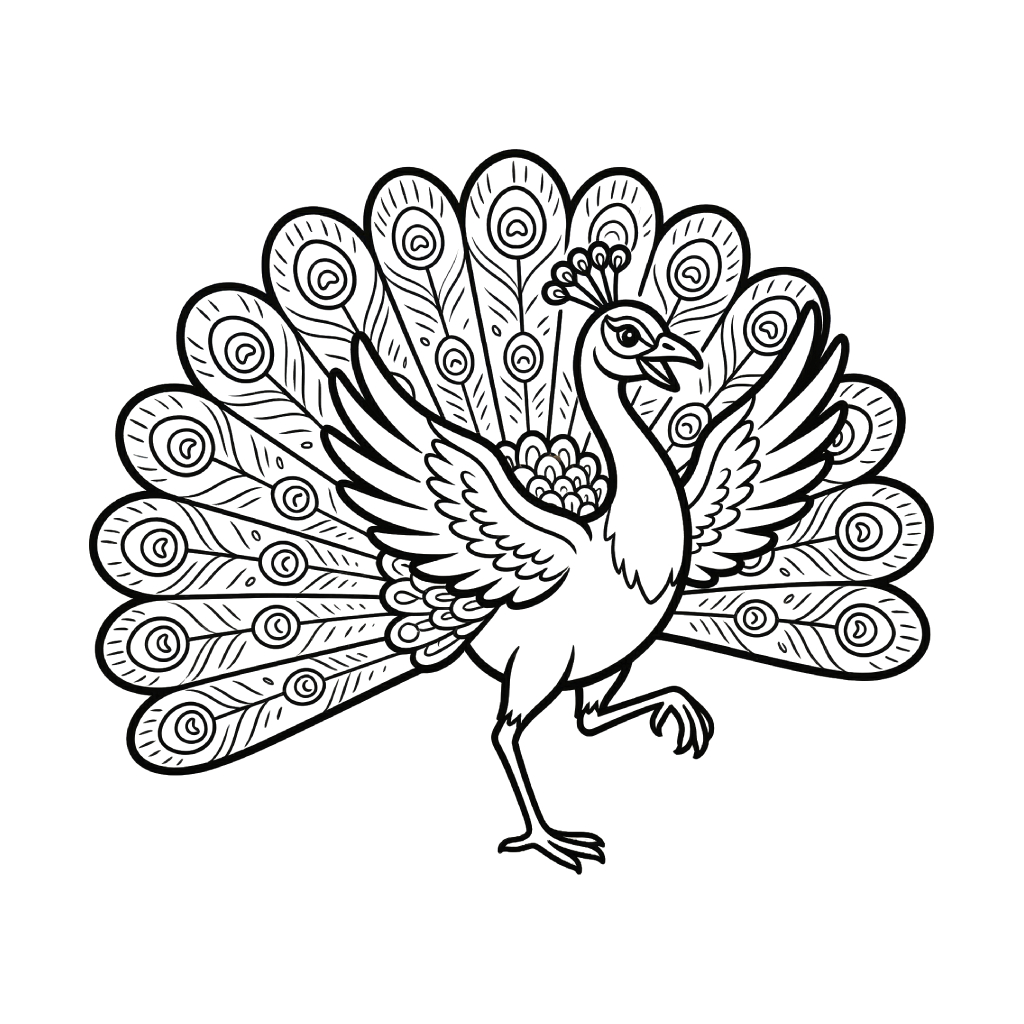 páginas para colorear de preescolar Pavo Real