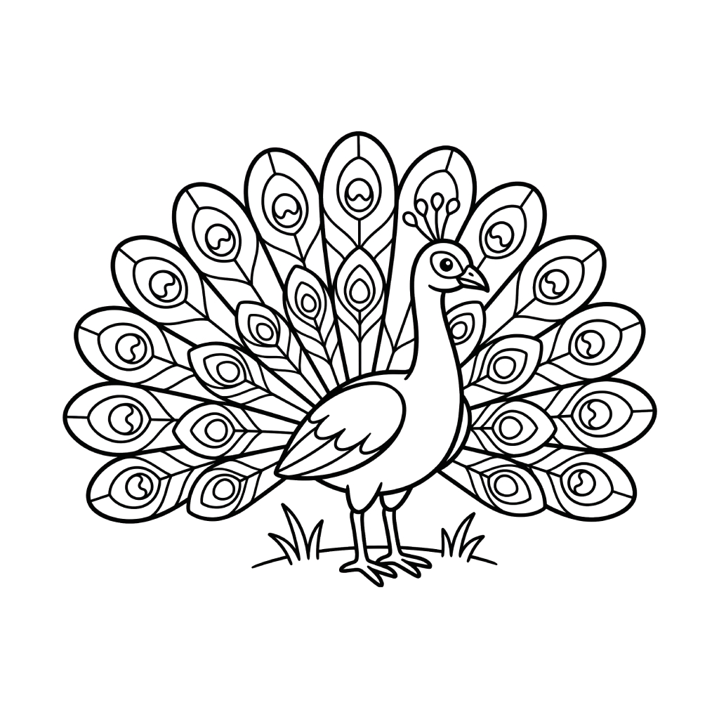 para colorear Pavo Real