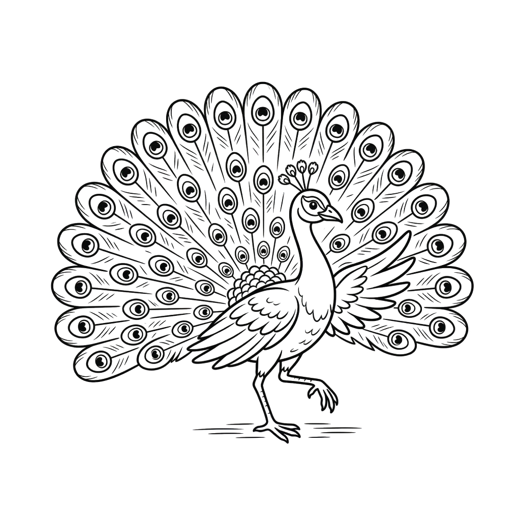 páginas para colorear para adultos Pavo Real 1