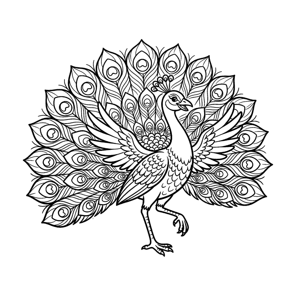 páginas para colorear para imprimir gratis Pavo Real