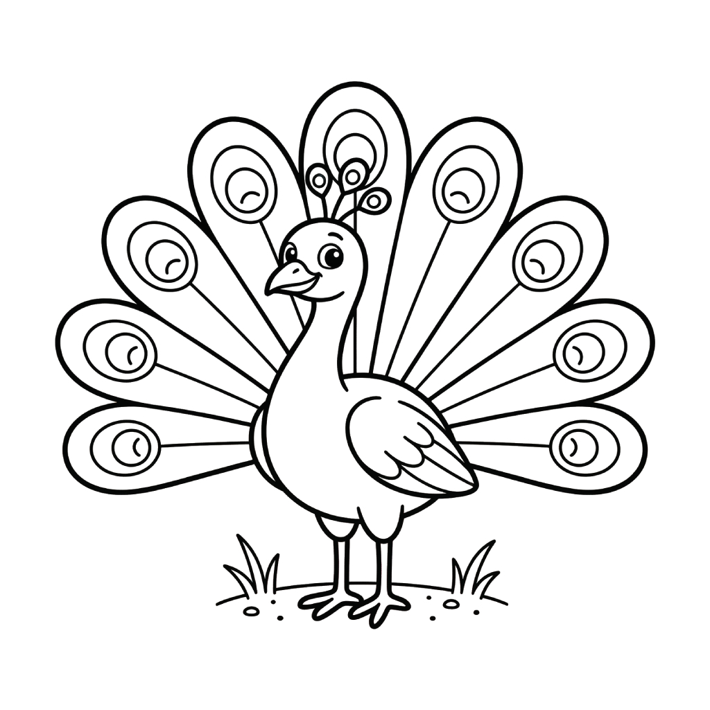 páginas para colorear detalladas de Pavo Real