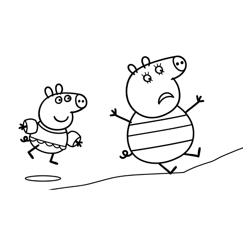 páginas para colorear imprimibles Peppa Pig para adultos