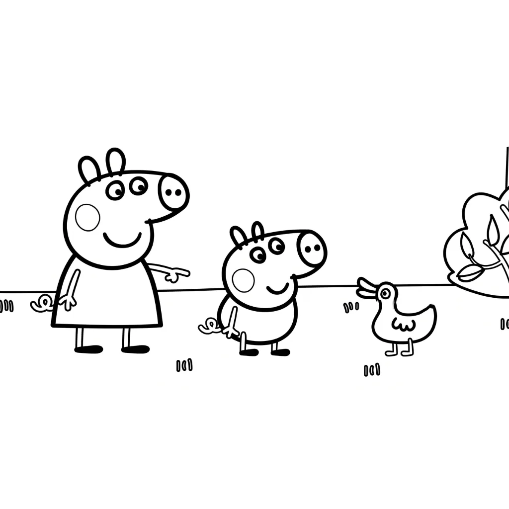lindas páginas para colorear Peppa Pig