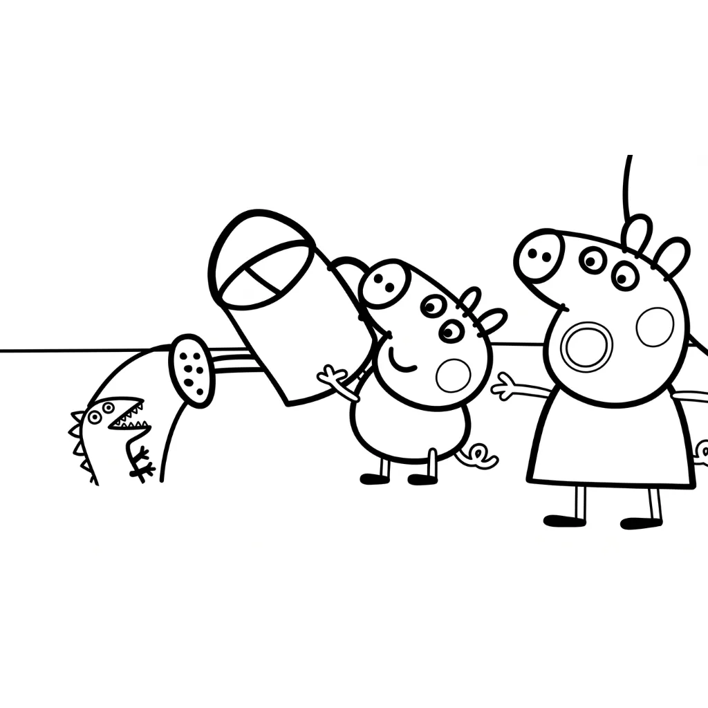 Peppa Pig páginas para colorear de adornos