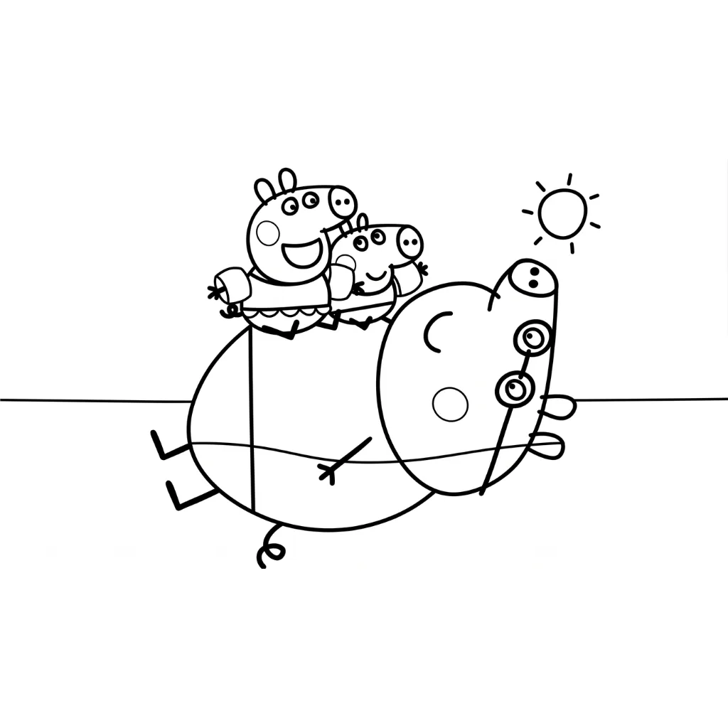 Peppa Pig páginas para colorear de adornos 1