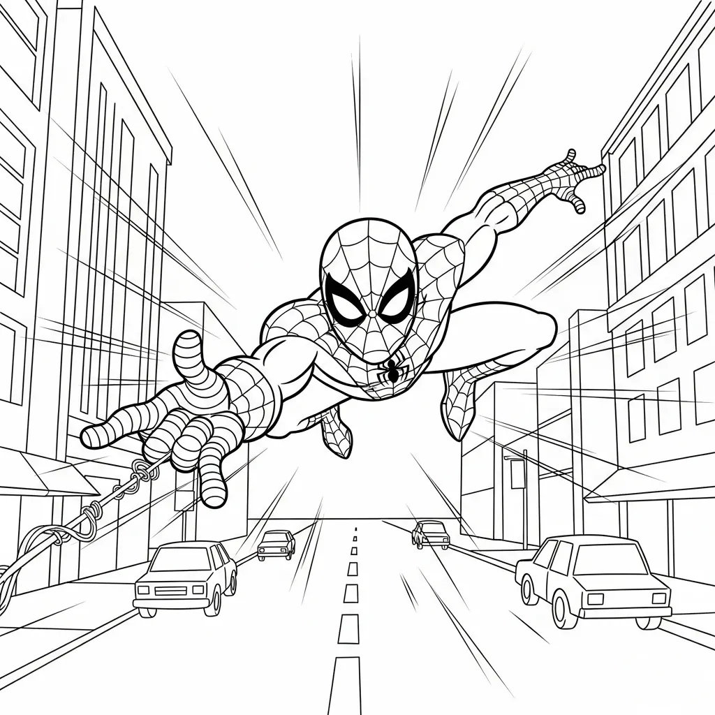 páginas para colorear de preescolar Spiderman