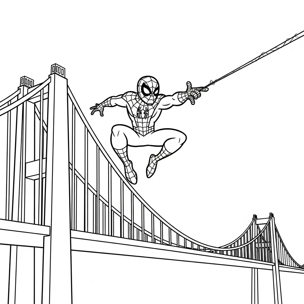 páginas para colorear para niños Spiderman