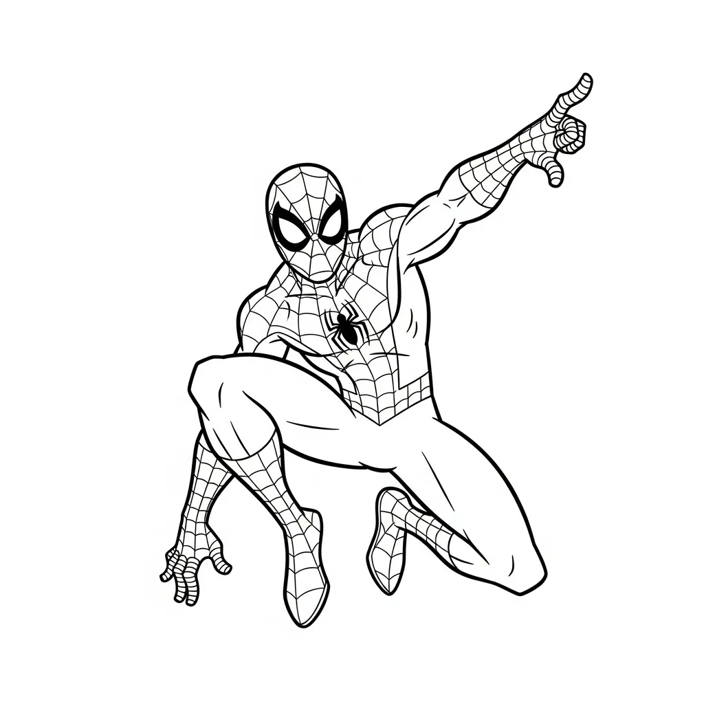 felices páginas para colorear Spiderman