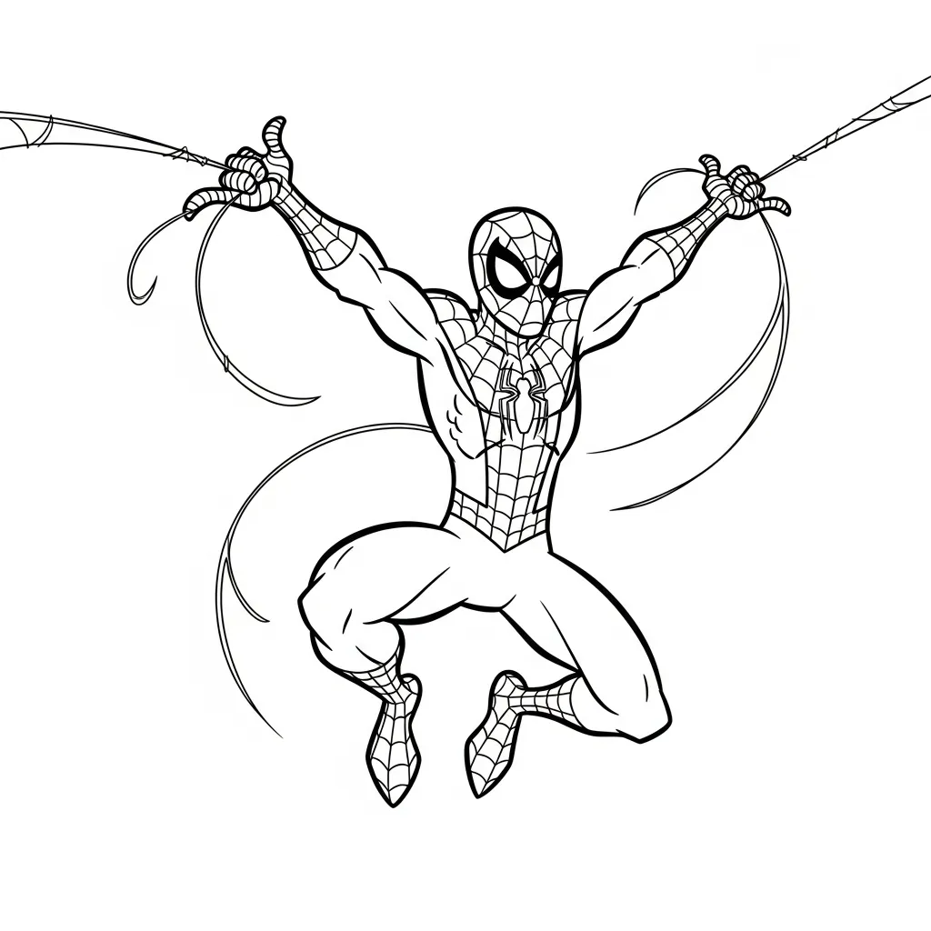 felices páginas para colorear Spiderman 1