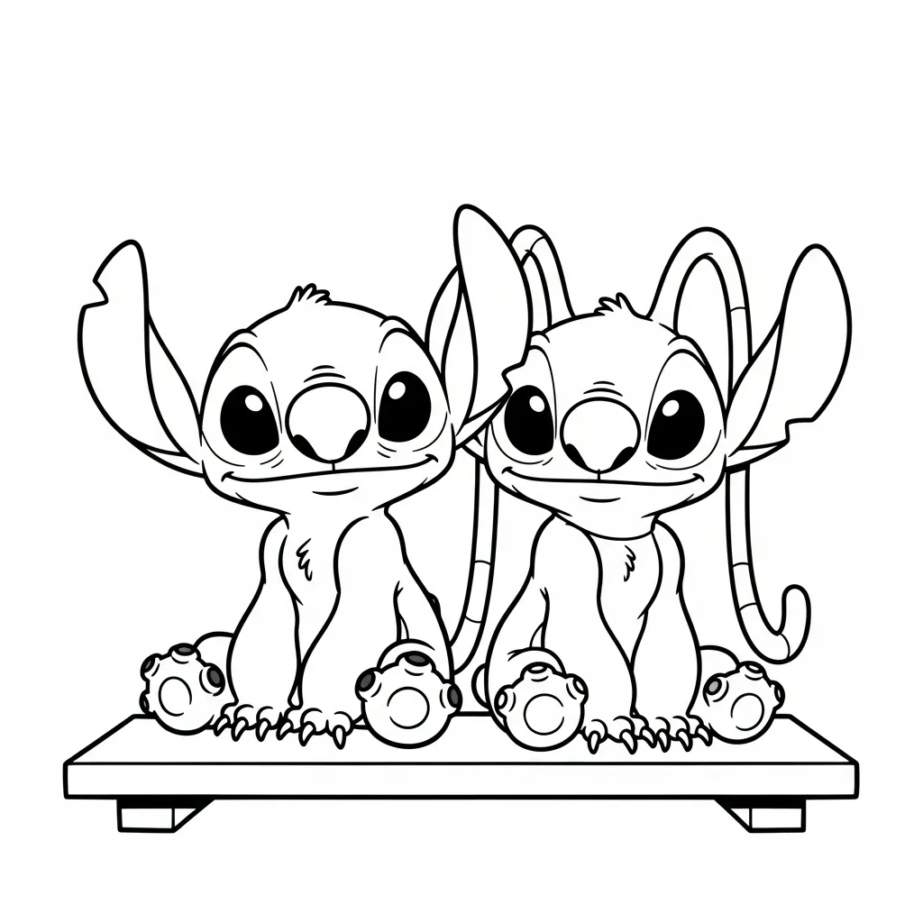 Stitch Y Angel páginas para colorear para adultos
