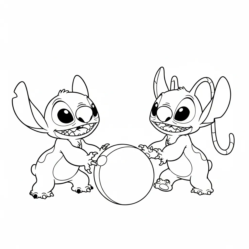 Stitch Y Angel páginas para colorear para imprimir