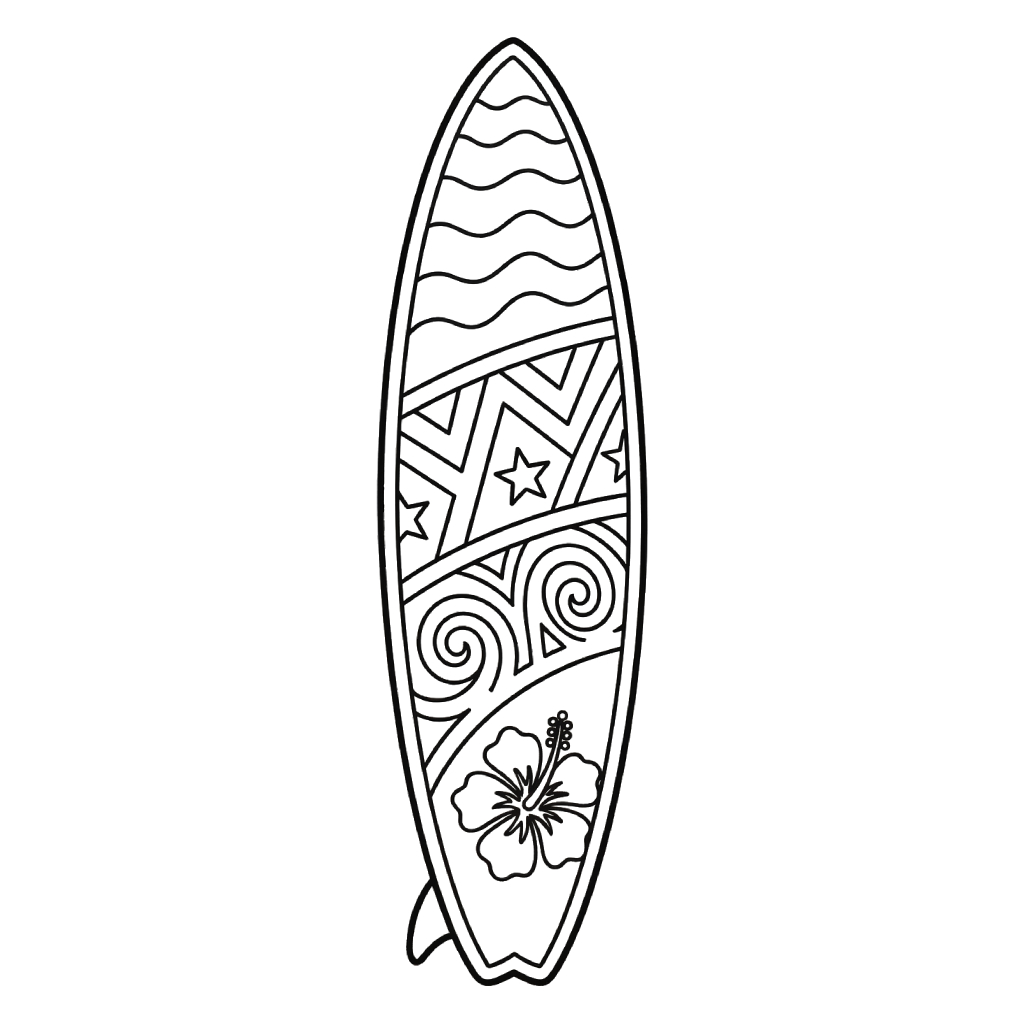 niños Tabla de Surf páginas para colorear