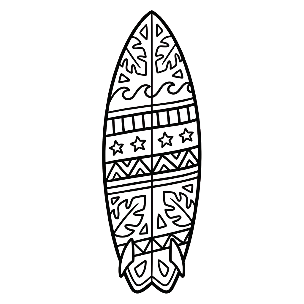 Tabla de Surf páginas para colorear para imprimir 1