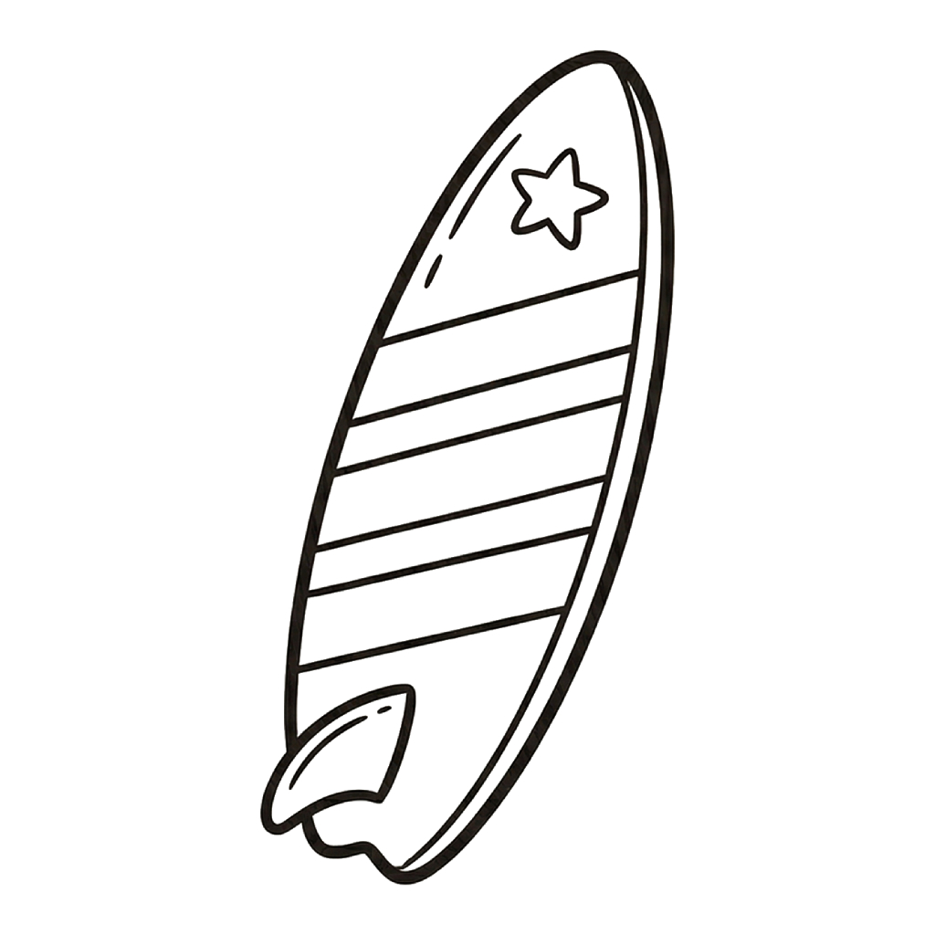 Tabla de Surf adornos para colorear