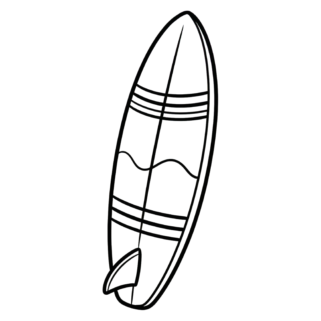 páginas para colorear imprimibles Tabla de Surf para adultos