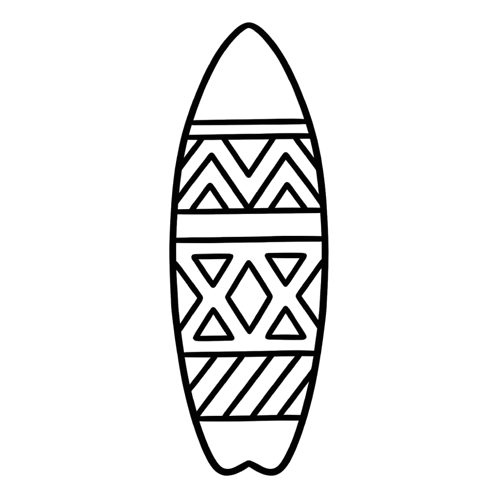 páginas para colorear Tabla de Surf imprimibles gratis