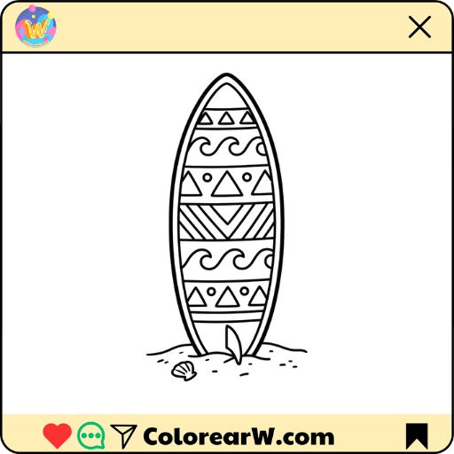 Tabla de Surf para colorear thumbnail