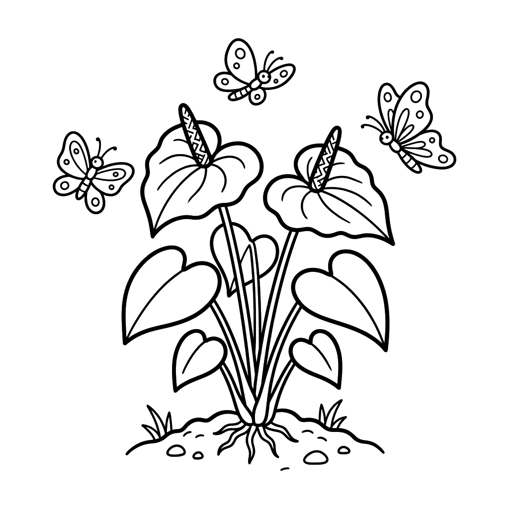 Anturio dibujos para colorear