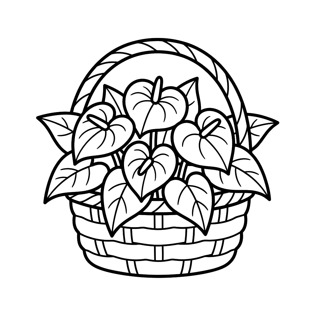 Anturio páginas para colorear fáciles