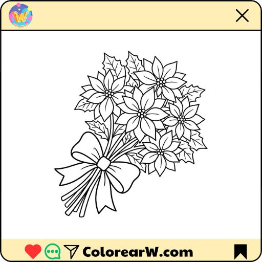 Flor de Pascua para colorear thumbnail