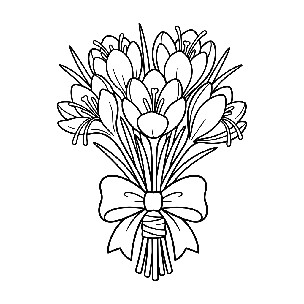 Azafrán Crocus 3 Azafrán Crocus páginas para colorear para niños