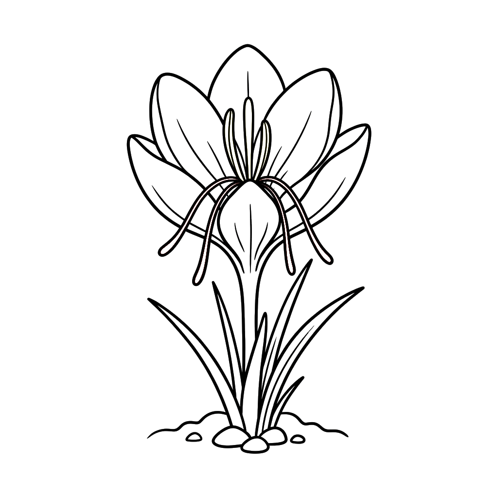 Azafrán Crocus 2 divertidas páginas para colorear Azafrán Crocus